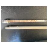 Stainless Urine Catcher and Vintage Thermometer in Metal Case