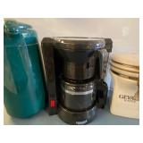 Gevalia Coffee Dispenser and Coffee Maker w/ Filters (both new) and a Canister