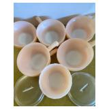 Vintage Fire King Iridescent Soup Bowls (12), 2 Glass Lids, 4 Dessert Bowls
