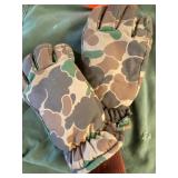 Hunter Orange and Camo Hat/Gloves in a Militaty Laundry Bag