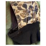 Hunter Orange and Camo Hat/Gloves in a Militaty Laundry Bag