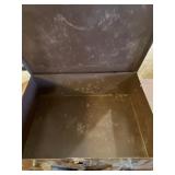 Metal Box w/ Vintage Hair Pins/Curlers, One Very Dirty Canvas WWII Boot Cover