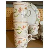 Wildflower Meadow Dinnerware by Marjolein Bastin, Setting for 4, Mugs, Dinner and Dessert Plates, Bowls