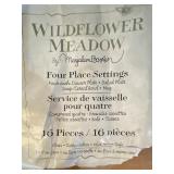 Wildflower Meadow Dinnerware by Marjolein Bastin, Setting for 4, Mugs, Dinner and Dessert Plates, Bowls (in box)