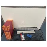Dry Erase Board (like new condition), Photo Album/Journal Set and a Wire Basket