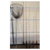 Fishing Poles, Various Conditions and a Net