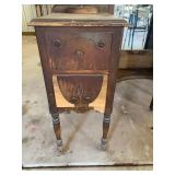 Vintage Three-Panel Mirror Vanity, Unique Little Cubbies w/ Lids on Top