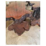 Raw Edge Dark Wood Accent Tables (2), Match Lot 857