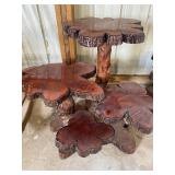 Raw Edge, Dark Wood, 3-Tiered Accent Table, Matches Lot 856