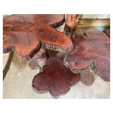 Raw Edge, Dark Wood, 3-Tiered Accent Table, Matches Lot 856