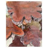 Raw Edge, Dark Wood, 3-Tiered Accent Table, Matches Lot 856