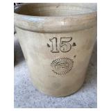 Vintage Coffeyville Pottery and Clay Company No. 15 Crock (has crack/hole on bottom) Please See Pictures