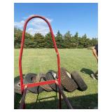 Large Rolling Tire Rack (holds approx 12 tires, tires in background NOT part of lot) - Please Read Description
