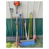 Long Handled Tools and Husqvarna Weed Wacker (tested/powers on)