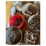 Shelf of Shop Supplies - Buckets of Nails and LOTS MORE