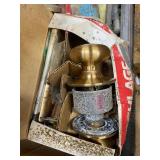 Shelf of Shop Supplies - Oil Pans, Tools, Flashlights and LOTS MORE