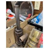 Shelf of Shop Supplies - Oil Pans, Tools, Flashlights and LOTS MORE