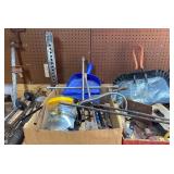 Shelf of Shop Supplies - Tools, Pipe Cutter, Tire Irons and LOTS MORE