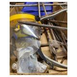 Shelf of Shop Supplies - Tools, Pipe Cutter, Tire Irons and LOTS MORE