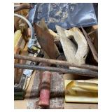 Shelf of Shop Supplies - Tools, Pipe Cutter, Tire Irons and LOTS MORE