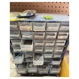 Shelf of Shop Supplies - Part Organizers w/ Contents, Screwdrivers and LOTS MORE