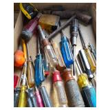 Shelf of Shop Supplies - Part Organizers w/ Contents, Screwdrivers and LOTS MORE