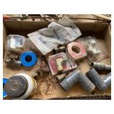 Shelf of Shop Supplies - Tools, Drill Press (broken handle), Sanders and LOTS MORE