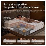 Retails for $300! Queen Mattress 14 Inch Medium Firm Hybrid with Memory Foam for Pressure Relief & Spinal Alignment, Zoned Back Support & Motion Isolation, Edge Support 365-Night Home Trial