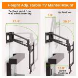 Retails for $209! Fireplace Pull Down TV Mount over Fireplace, Drop Down TV Mount with Height Adjust for Most 43" - 75" TVs, Max VESA 600x400mm, up to 80lbs, above Fireplace TV Mount for Stone Brick F