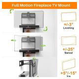 Retails for $209! Fireplace Pull Down TV Mount over Fireplace, Drop Down TV Mount with Height Adjust for Most 43" - 75" TVs, Max VESA 600x400mm, up to 80lbs, above Fireplace TV Mount for Stone Brick F