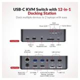 Retails for $260! AV Access KVM Switch Dock 2 Monitors 2 Laptops, 4K KVM Switch Dual Monitor, 2 USB-C MST Ports, 60W PD for Each PC, 1G Ethernet, EDID Emulation, 2K@144Hz, 1080P@240Hz, Ideal for Home 