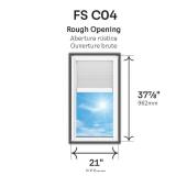 Retails for $634! 21 in. X 37-7/8 in. Fixed Deck Mount Skylight with Laminated Low-E3 Glass, White Solar Powered Room Darkening Shade