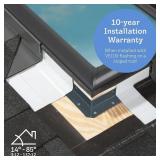 Retails for $634! 21 in. X 37-7/8 in. Fixed Deck Mount Skylight with Laminated Low-E3 Glass, White Solar Powered Room Darkening Shade