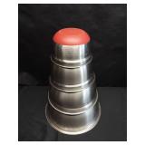 STAINLESS STEEL NESTING BOWLS Largest is Approximately 6 Quart and Other Three are Crofton w/ Silicone Anti-Slip Bottoms STAINLESS STEEL NESTING BOWLS Largest is Approximately 6 Quart and Other Three are Crofton w/ Silicone Anti-Slip Bottoms