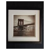 Vintage Brooklyn Bridge Black and White Photograph Print Plastic Frame Approximately 15 inches square Vintage Brooklyn Bridge Black and White Photograph Print Plastic Frame Approximately 15 inches square