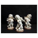 TRIO OF RESIN SMOOTH FINISH CHERUBS APPROXIMATELY 5 INCHES TALL TRIO OF RESIN SMOOTH FINISH CHERUBS APPROXIMATELY 5 INCHES TALL