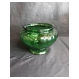 NAPCO 1192 GREEN GLASS CENTERPIECE VASE AND UNMARKED LIGHT GREEN FOOTED BOWL NAPCO 1192 GREEN GLASS CENTERPIECE VASE AND UNMARKED LIGHT GREEN FOOTED BOWL