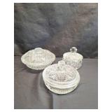Glass and Crystal Lidded Dishes Glass and Crystal Lidded Dishes