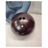 COLUMBIA 300 BOWLING BALL WITH BLUE LEATHER BOWLING BALL BAG COLUMBIA 300 BOWLING BALL WITH BLUE LEATHER BOWLING BALL BAG