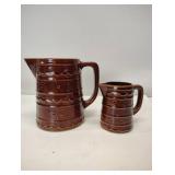 2 STONEWARE PITCHERS 2 STONEWARE PITCHERS