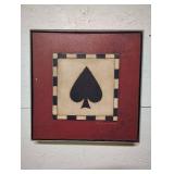 FRAMED ART BY STEPHANIE MARETT ACE OF SPADE BLACK DIAMOND FRAMED ART BY STEPHANIE MARETT ACE OF SPADE BLACK DIAMOND