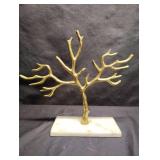 Gold Colored Tree w/Marble Base; Jewelry Organizer Gold Colored Tree w/Marble Base; Jewelry Organizer