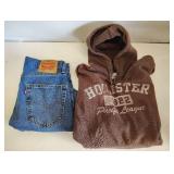 BROWN HOLLISTER HOODIE SIZE XL AND LEVI DENIM JEANS SIZE 30 30 BROWN HOLLISTER HOODIE SIZE XL AND LEVI DENIM JEANS SIZE 30 30