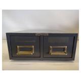 vintage Steelmaster two-drawer metal file cabinet, also known as a card catalog box. vintage Steelmaster two-drawer metal file cabinet, also known as a card catalog box.