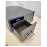 vintage Steelmaster two-drawer metal file cabinet, also known as a card catalog box. vintage Steelmaster two-drawer metal file cabinet, also known as a card catalog box.