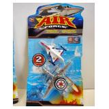 2- 2 PIECES AIR FORCE JETS( IN PACKAGE STILL)& MENARDS TOY SEMI TRUCK 2- 2 PIECES AIR FORCE JETS( IN PACKAGE STILL)& MENARDS TOY SEMI TRUCK