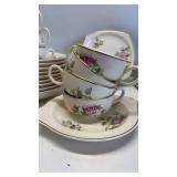 Paden City Pottery Rose Pattern Dishes Large Lot Paden City Pottery Rose Pattern Dishes Large Lot