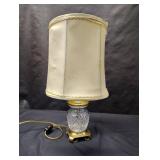 VINTAGE Waterford Crystal and BRASS TABLE LAMP WITH FABRIC Shade VINTAGE Waterford Crystal and BRASS TABLE LAMP WITH FABRIC Shade