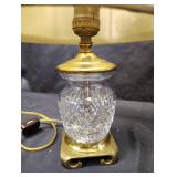 VINTAGE Waterford Crystal and BRASS TABLE LAMP WITH FABRIC Shade VINTAGE Waterford Crystal and BRASS TABLE LAMP WITH FABRIC Shade