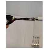 DEMITASSE SPOON WITH a FLORAL CERAMIC HANDLE. DEMITASSE SPOON WITH a FLORAL CERAMIC HANDLE.